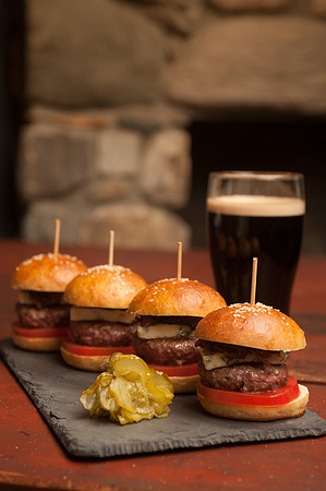 Alpaca Sliders with Blue Cheese