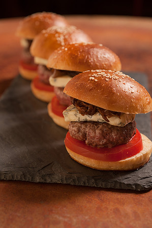 Alpaca Sliders with Blue Cheese