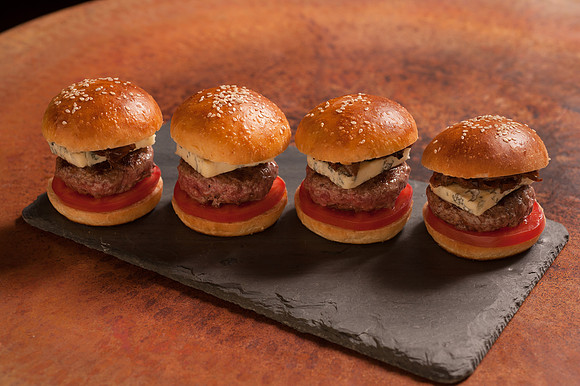 Alpaca Sliders with Blue Cheese