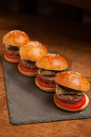 Alpaca Sliders with Blue Cheese