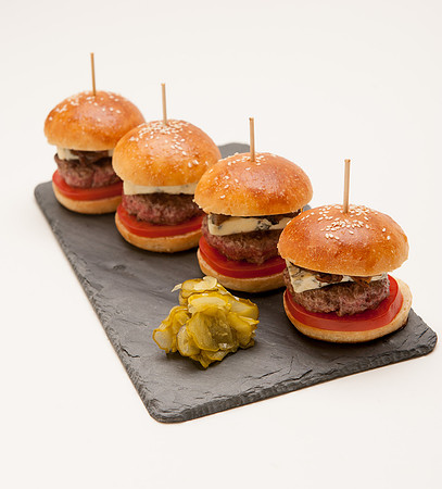 Alpaca Sliders with Blue Cheese
