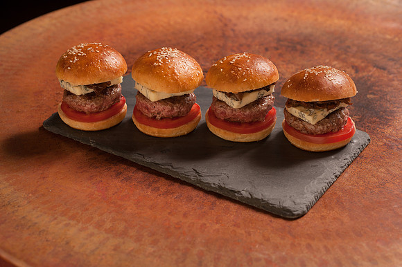 Alpaca Sliders with Blue Cheese