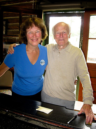 Marjie with Sir David