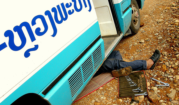 Bus breakdown; northern Laos, 2009