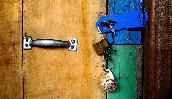 Guest house door; Muang Ngoy, Laos, 2008